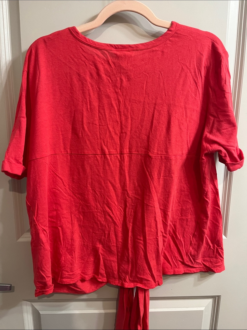 Caslon Red Short-Sleeve Tie-Front Tee - Picture 8 of 14